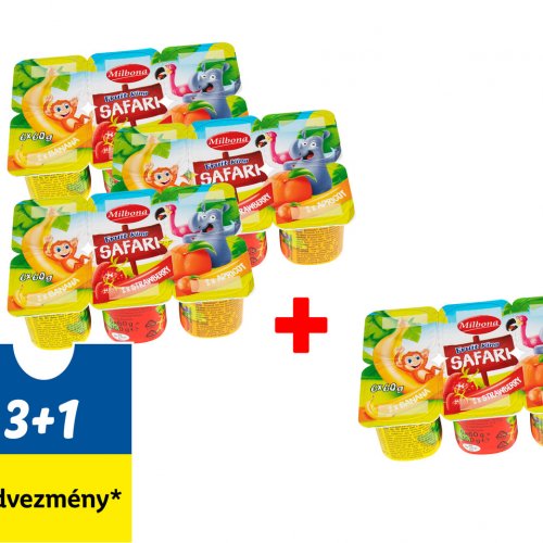 Milbona Fruit King túrókrém banános/epres/barackos 0.36 kilogramm